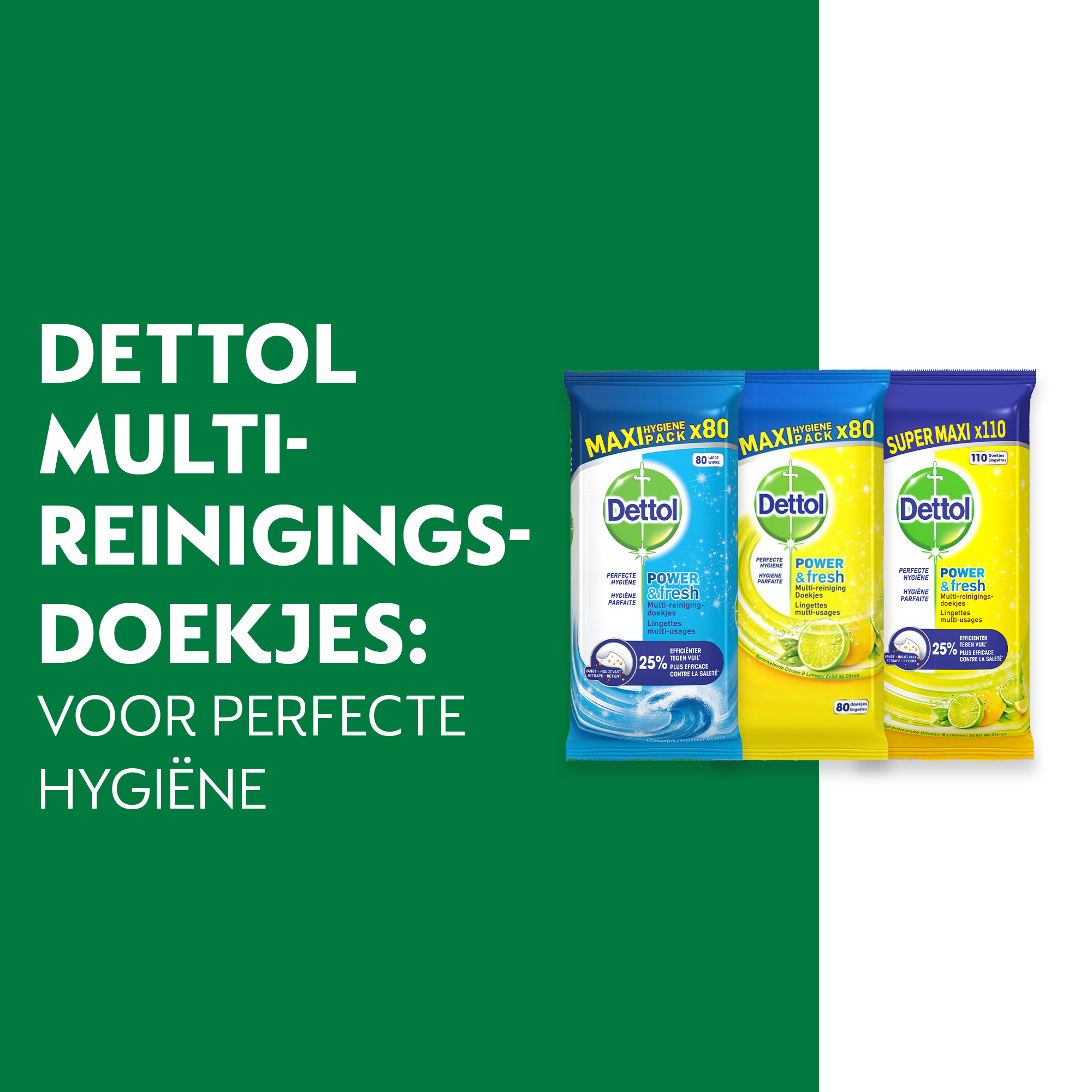 Dettol - 810 Schoonmaakdoekjes - Oceaan 3x80 stuks - Citrus 3x80 stuks - Citrus 3x110 stuks -Perfecte Hygiëne Reinigingsdoekjes - XXL Voordeelverpakking