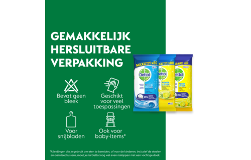 Dettol - 810 Schoonmaakdoekjes - Oceaan 3x80 stuks - Citrus 3x80 stuks - Citrus 3x110 stuks -Perfecte Hygiëne Reinigingsdoekjes - XXL Voordeelverpakking