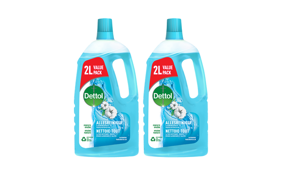 Dettol - Power & Fresh Allesreiniger Katoenfris - 2000ml - 2 stuks