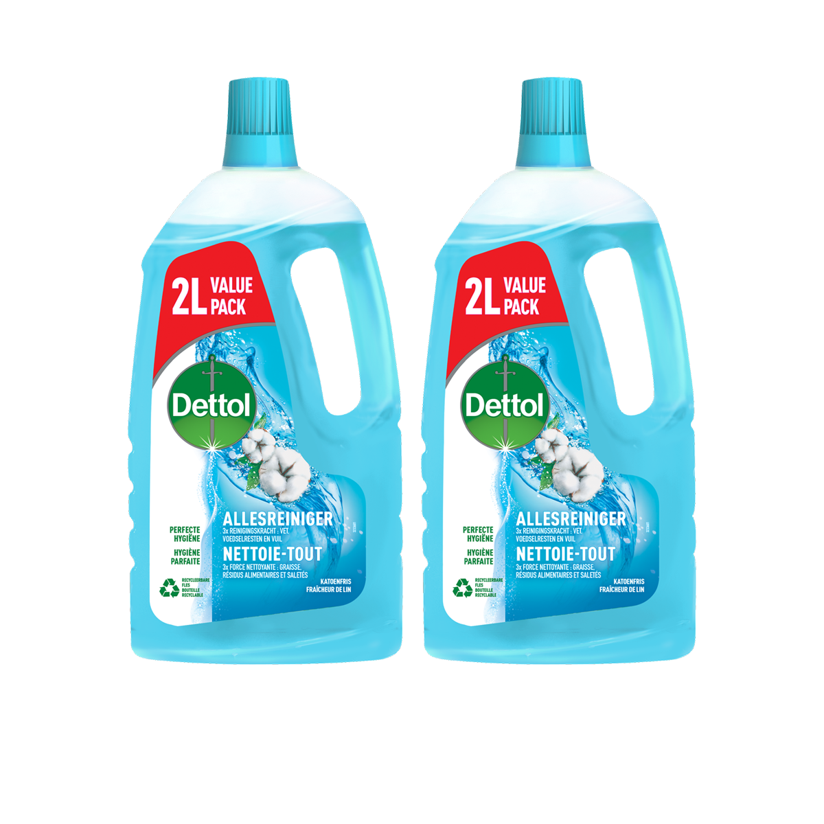 Dettol Allesreiniger Katoenfris 2L - 2 Stuks - Voordeelverpakking