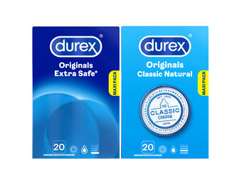 Durex - 40 Condooms - Classic Natural 20st - Extra Safe 20st