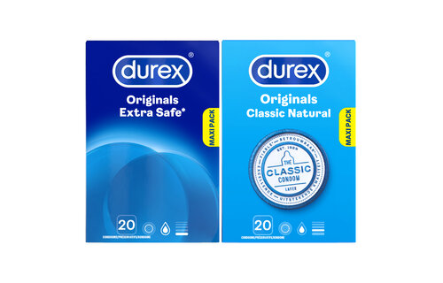 Durex - 40 Condooms - Classic Natural 20st - Extra Safe 20st