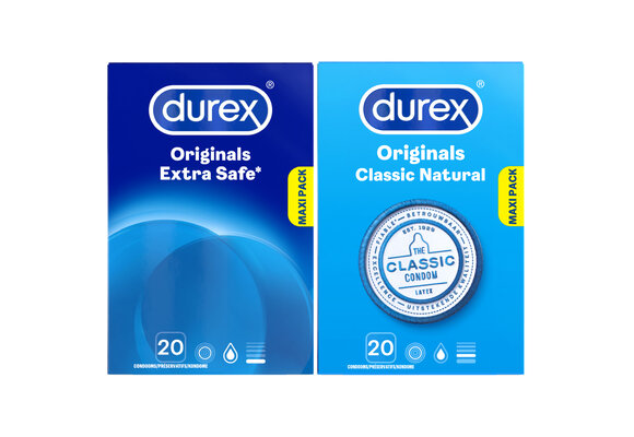 Durex - 40 Condooms - Classic Natural 20st - Extra Safe 20st