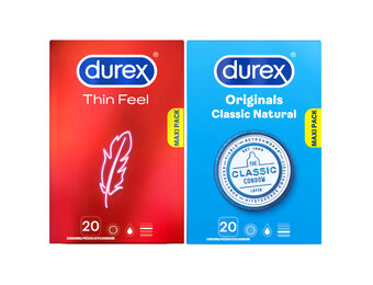 Durex - 40 Condooms - Classic Natural 20st -  Thin Feel 20st