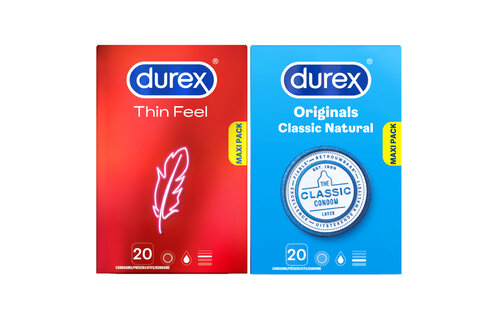 Durex - 40 Condooms - Classic Natural 20st -  Thin Feel 20st