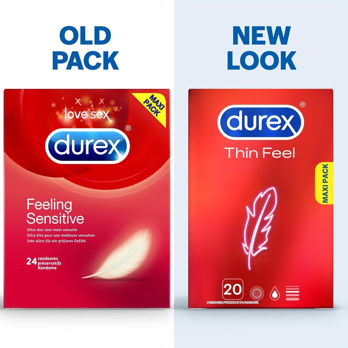 Durex - 40 Condooms - Classic Natural 20st -  Thin Feel 20st