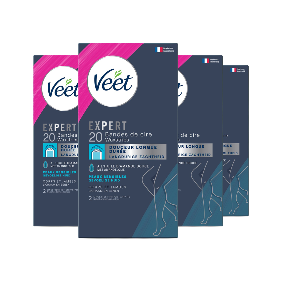Veet - Expert - Koude Wasstrips - Benen (Sensitive) 20st - 4 stuks - Voordeelverpakking