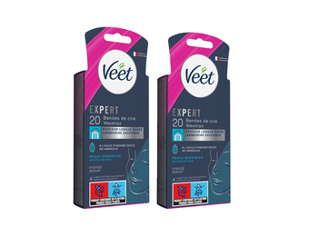 Veet - Expert - Koude Wasstrips - Gezicht 20st - 2 stuks - Voordeelverpakking