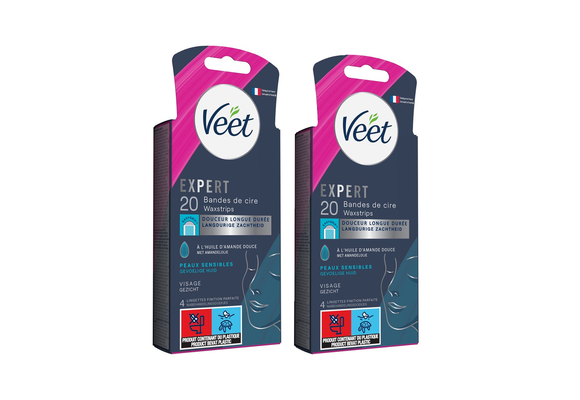 Veet - Expert - Koude Wasstrips - Gezicht 20st - 2 stuks - Voordeelverpakking