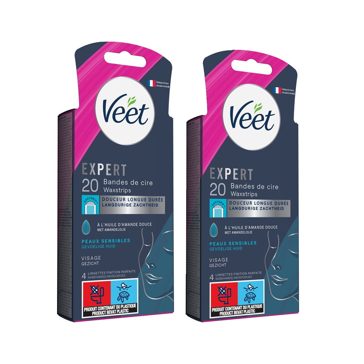 Veet - Expert - Koude Wasstrips - Gezicht 20st - 2 stuks - Voordeelverpakking