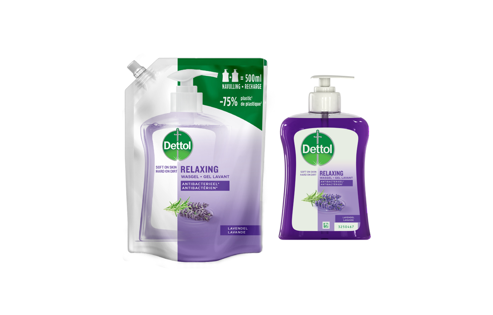 Dettol - Refill Relaxing Lavender 500ML - Relaxing Lavender 250ML - Voordeelverpakking
