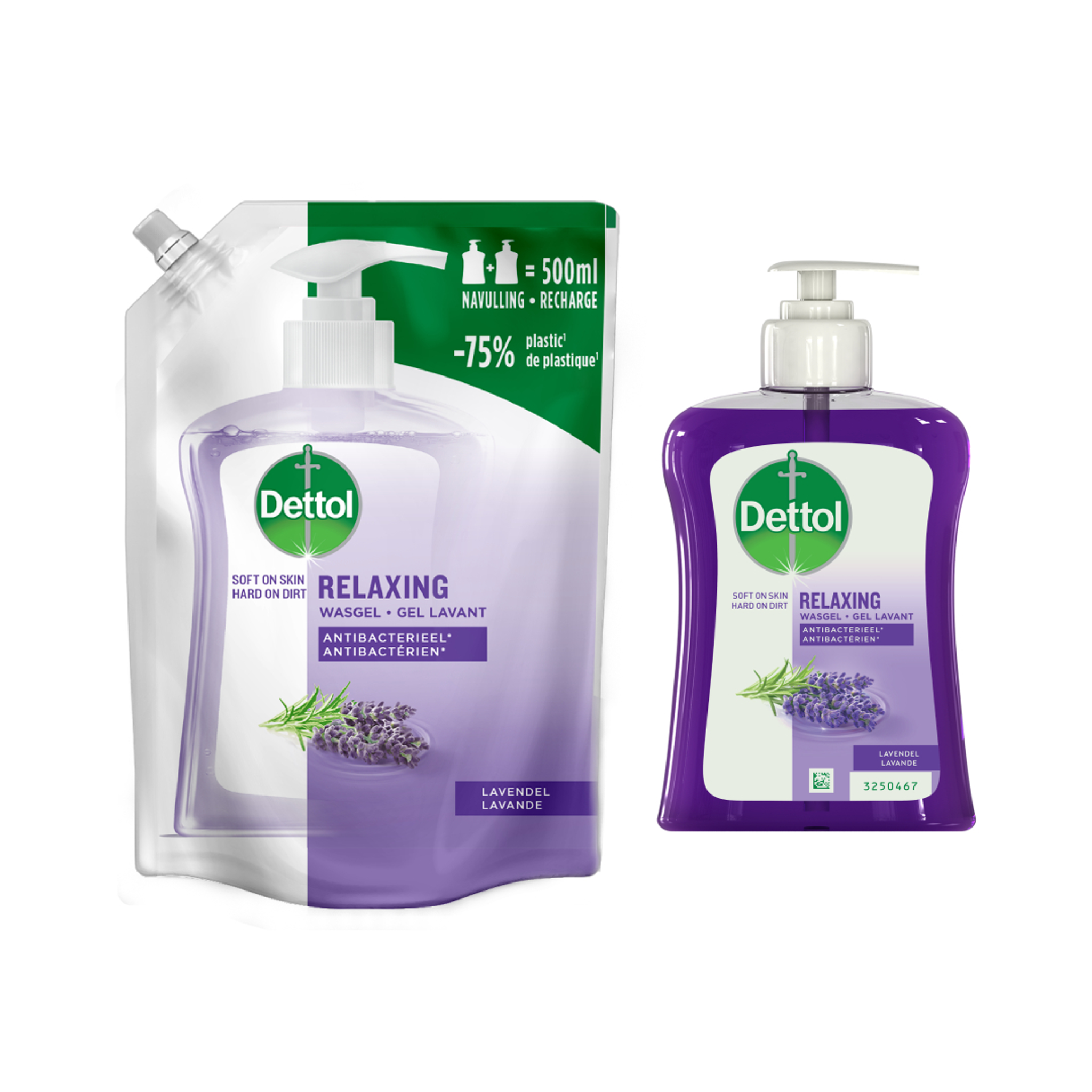 Dettol - Refill Relaxing Lavender 500ML - Relaxing Lavender 250ML - Voordeelverpakking