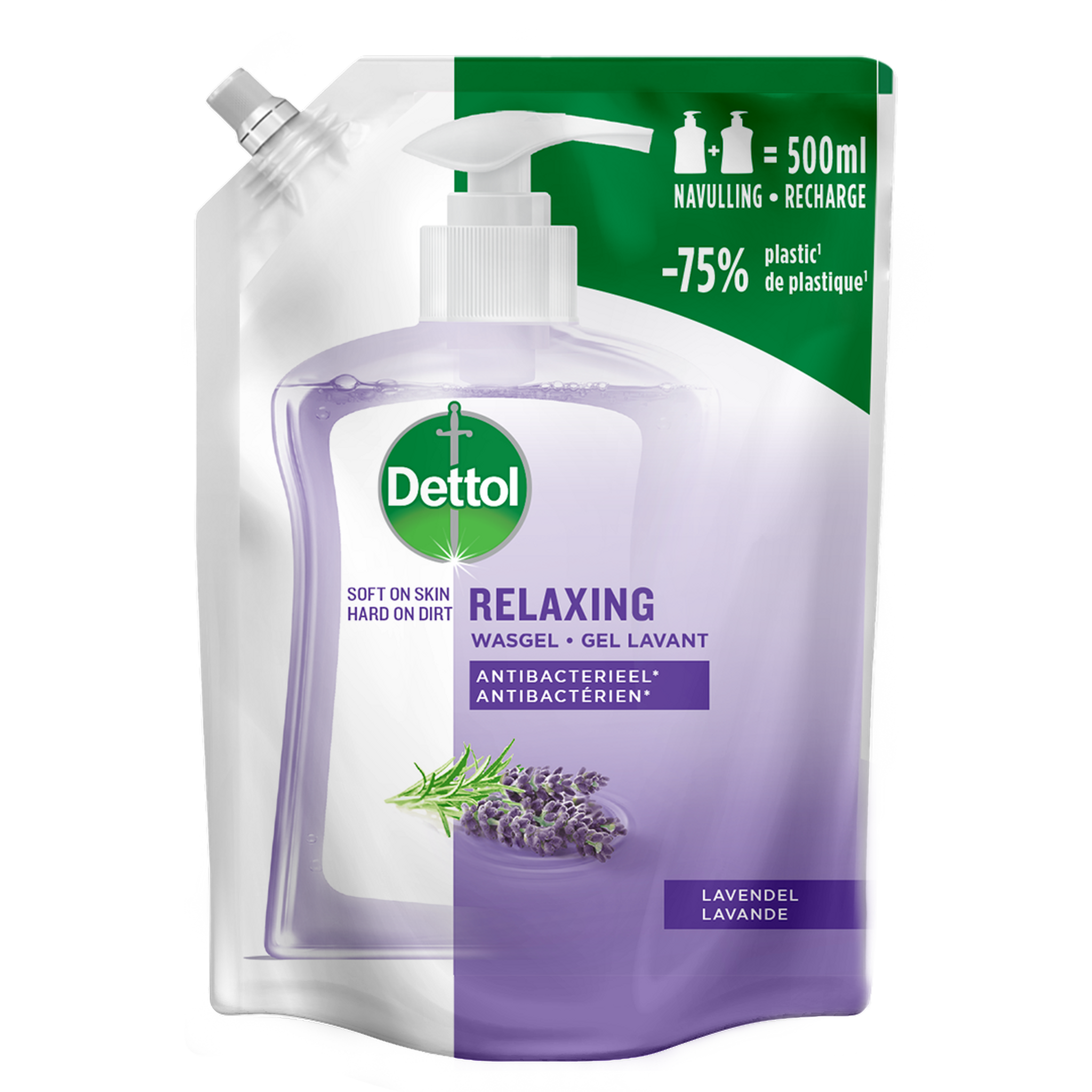 Dettol - Refill Relaxing Lavender 500ML - Relaxing Lavender 250ML - Voordeelverpakking