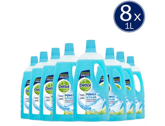 Dettol Allesreiniger Power & Fresh - Katoenfris - 1L x8