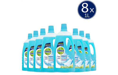 Dettol Allesreiniger Power & Fresh - Katoenfris - 1L x8