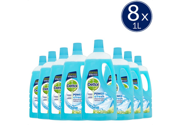 Dettol Allesreiniger Power & Fresh - Katoenfris - 1L x8