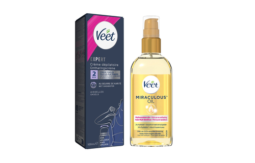 Veet - Alle huidtypes - Miraculous oil - Ontharingscreme Oksels 100ml