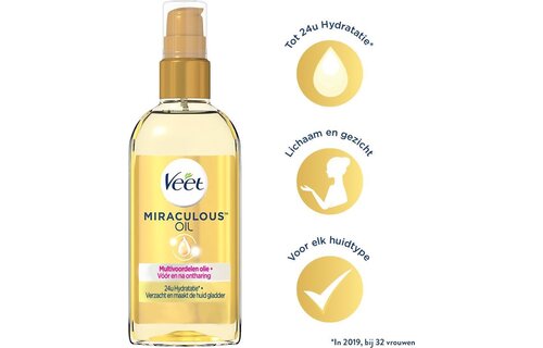 Veet - Alle huidtypes - Miraculous oil - Ontharingscreme Oksels 100ml