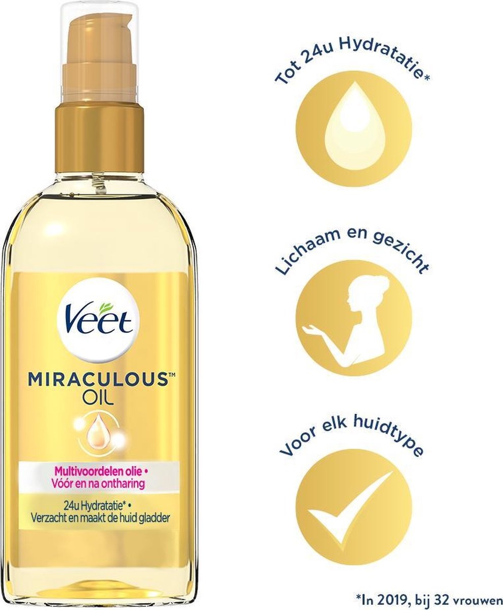 Veet - Alle huidtypes - Miraculous oil - Ontharingscreme Oksels 100ml