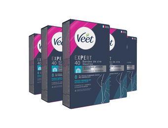 Veet - Expert - Koude Wasstrips - Benen (Sensitive) 40st - 5 stuks - Voordeelverpakking