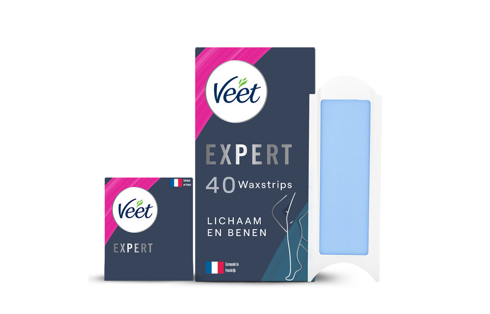 Veet - Expert - Koude Wasstrips - Benen (Sensitive) 40st - 5 stuks - Voordeelverpakking