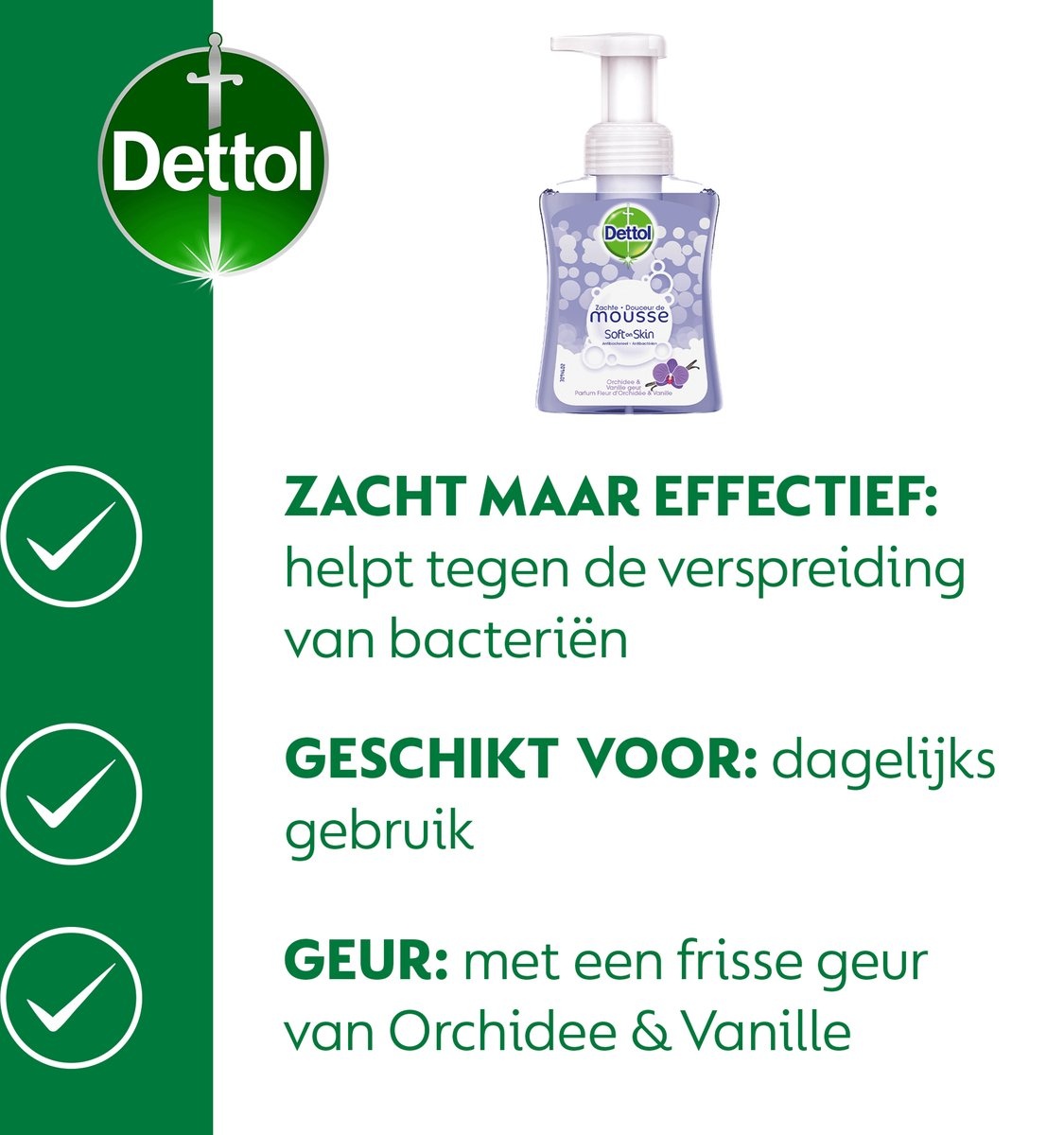 Dettol - 1x Dettol Hydrating Aloe Vera 250ML  - 1 x Dettol Mousse Vanilla & Orchid  250ML  - 1x Dettol Extra Care Honey & Sheabutter  250ML -  Voordeelpakket