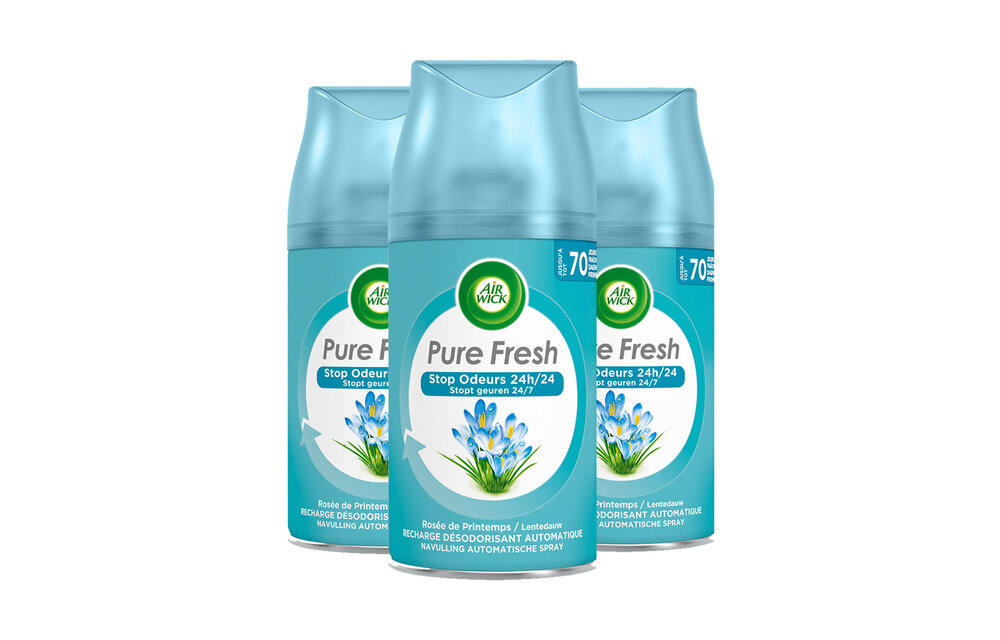 Air Wick Freshmatic Luchtverfrisser - Pure Fresh Lentedauw - Navulling - 250 ml - 3 stuks - Voordeelverpakking