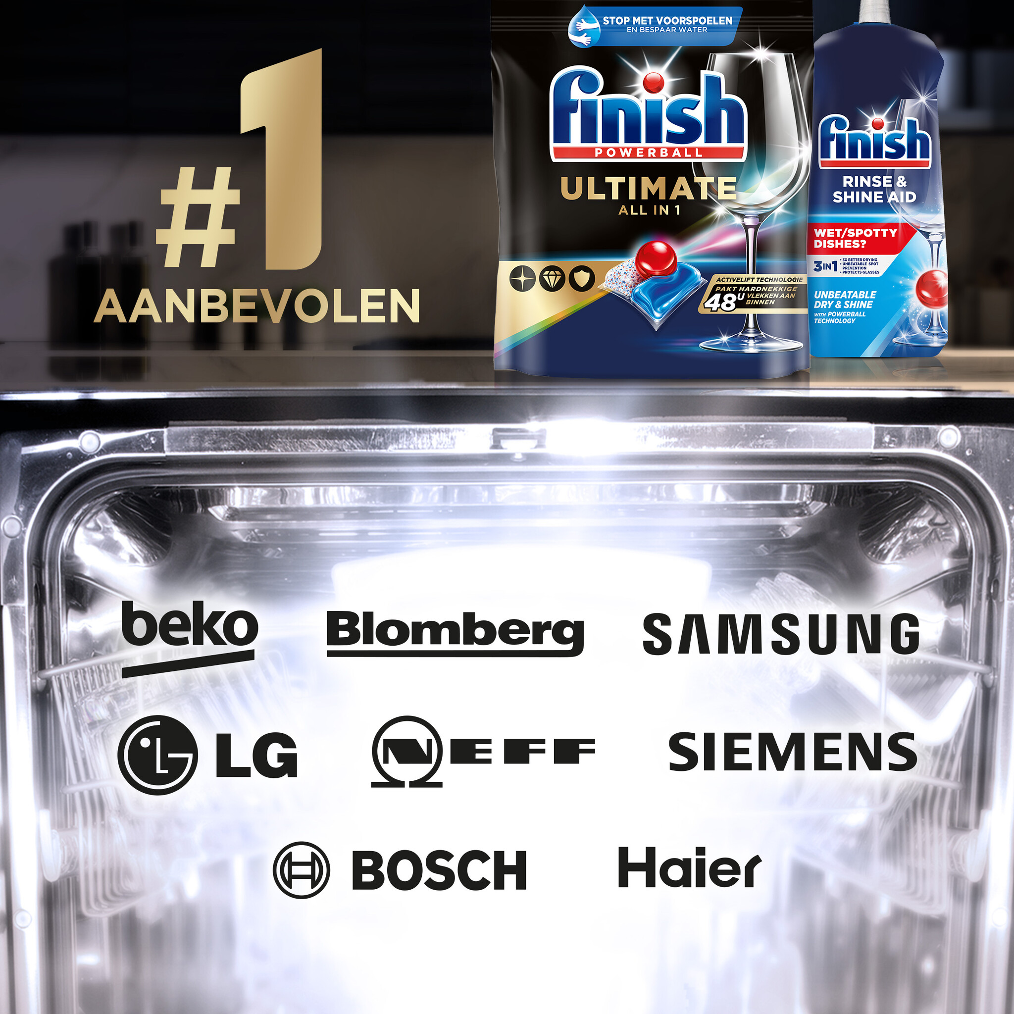 Finish Ultimate All in One Regular Vaatwastabletten - 120 Capsules - halfjaarbox