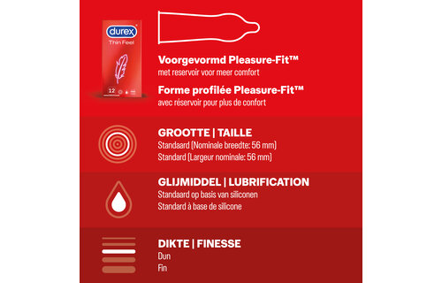 Durex - 24 stuks Condooms - Thin Feel 1x12 stuks - Extra Safe 1x12 stuks - Voordeelverpakking