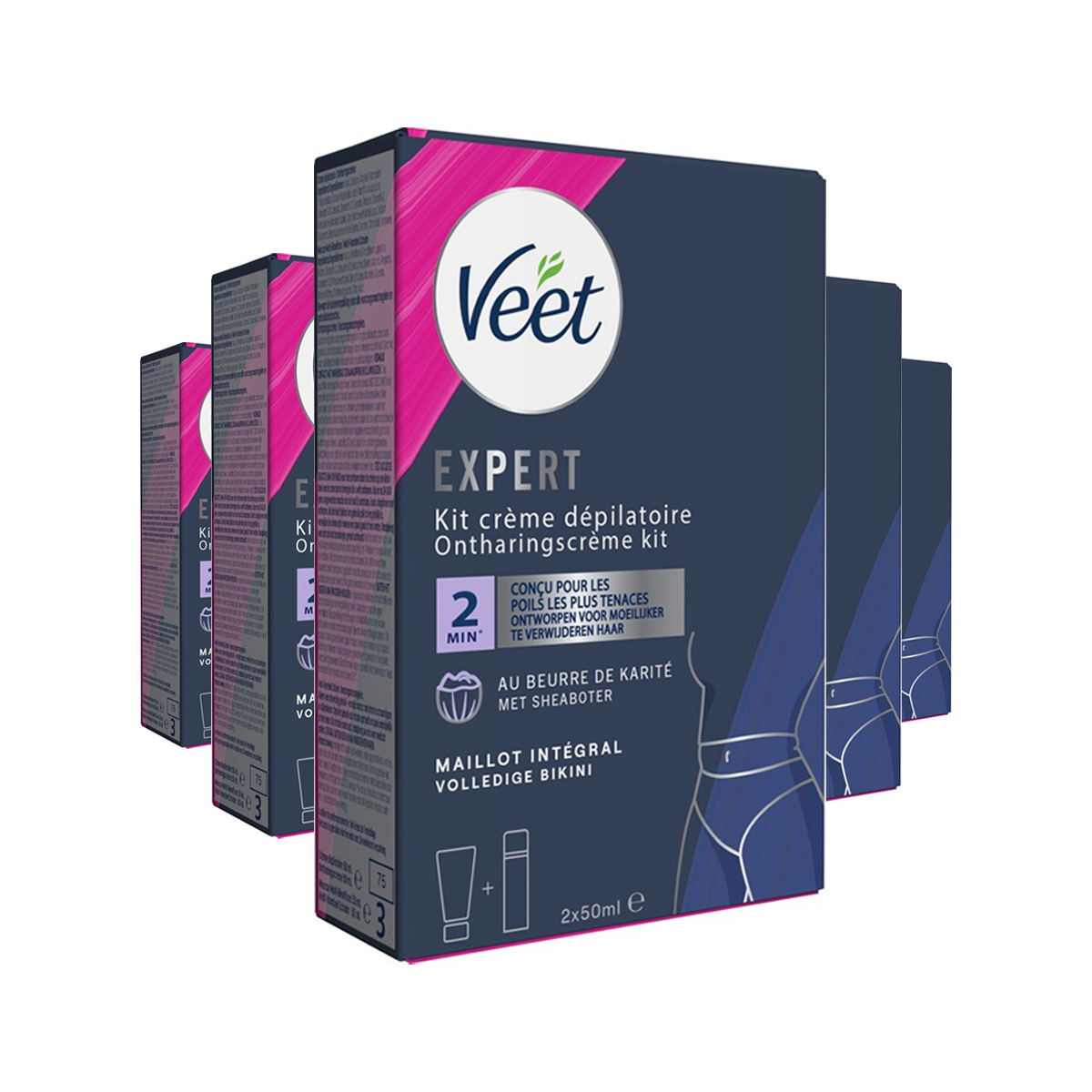 Veet - Expert - Ontharingscreme Bikini Kit 100ml (2 x 50ml) - 5 stuks - Voordeelverpakking