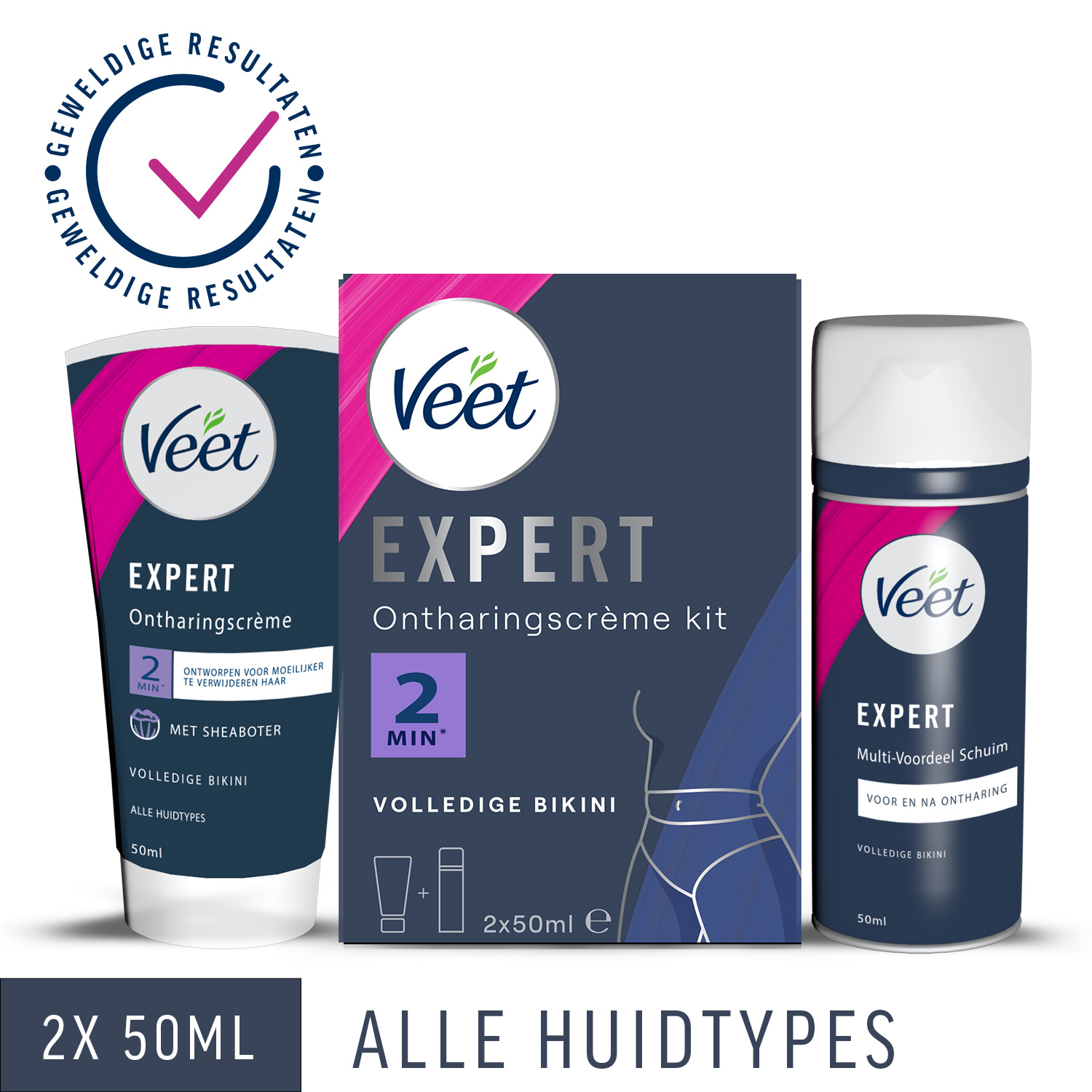 Veet - Expert - Ontharingscreme Bikini Kit 100ml (2 x 50ml) - 5 stuks - Voordeelverpakking