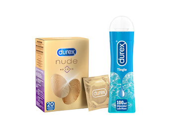 Durex - 20 stuks Condooms - Nude No Latex - 100ml Glijmiddel - Play Tingle - Voordeelverpakking
