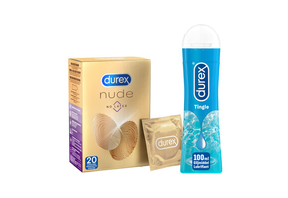 Durex - 20 stuks Condooms - Nude No Latex - 100ml Glijmiddel - Play Tingle - Voordeelverpakking