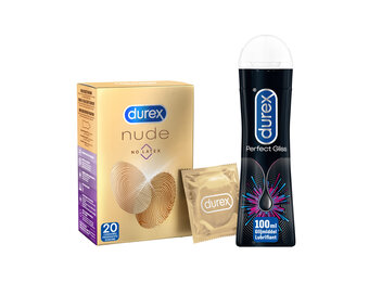 Durex - 20 stuks Condooms - Nude No Latex - 100ml Glijmiddel - Perfect Gliss - Voordeelverpakking