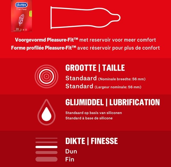 Durex - 100ml Glijmiddel - Play Sensitive - 20 stuks Condooms - Thin Feel