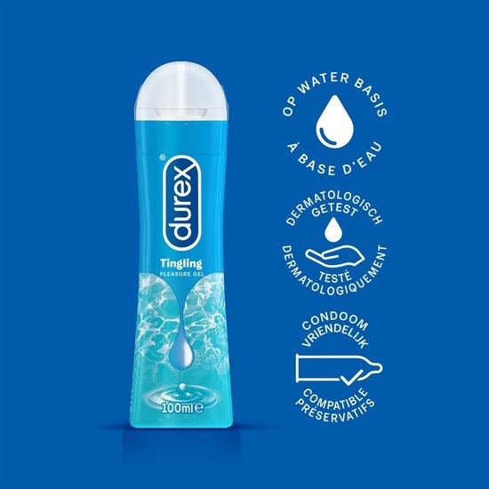 Durex - 2 Glijmiddelen - Voor Extra Gevoel - Waterbasis - Play Sensitive 50ml - Play Pleassure Glijmiddel Tingle 100ml