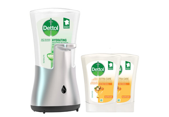 Dettol - 1x Dettol No Touch Kit Aloe Vera - 2 x Dettol No-Touch Refill Extra Care Honey & Sheabutter 250ML  - Voordeelpakket