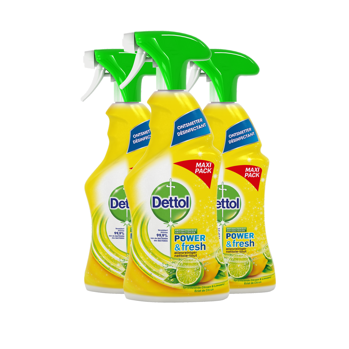 Dettol Allesreiniger Spray - Limoen en Citroen -  750 ml - 3 stuks