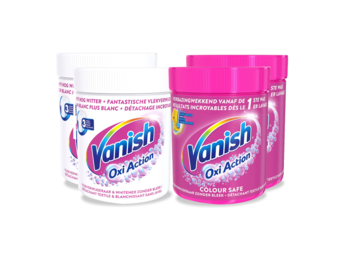 Vanish Oxi Action Base - White Powder & Colour Safe Powder -  Vlekverwijderaar Voor Witte & Gekleurde Was - 550 Gr x 4 - Voordeelverpakking