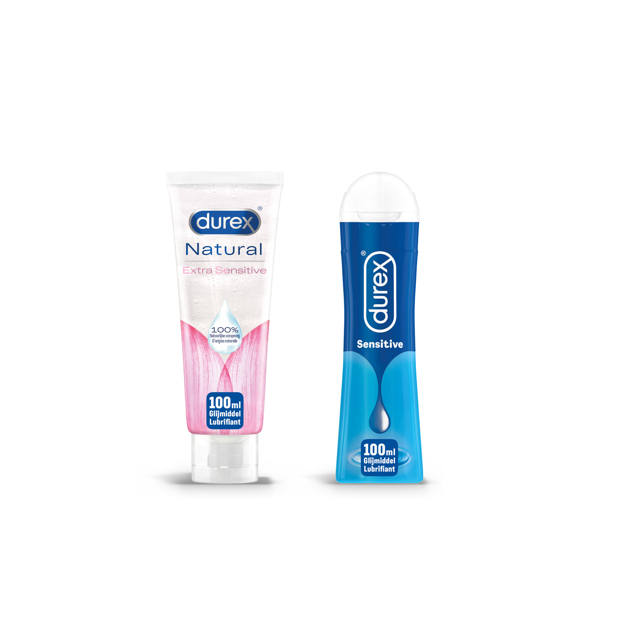 Durex - 200ml Glijmiddel - Natural Extra Sensitive 1x100ml - Play Sensitive 1x100ml - Voordeelverpakking
