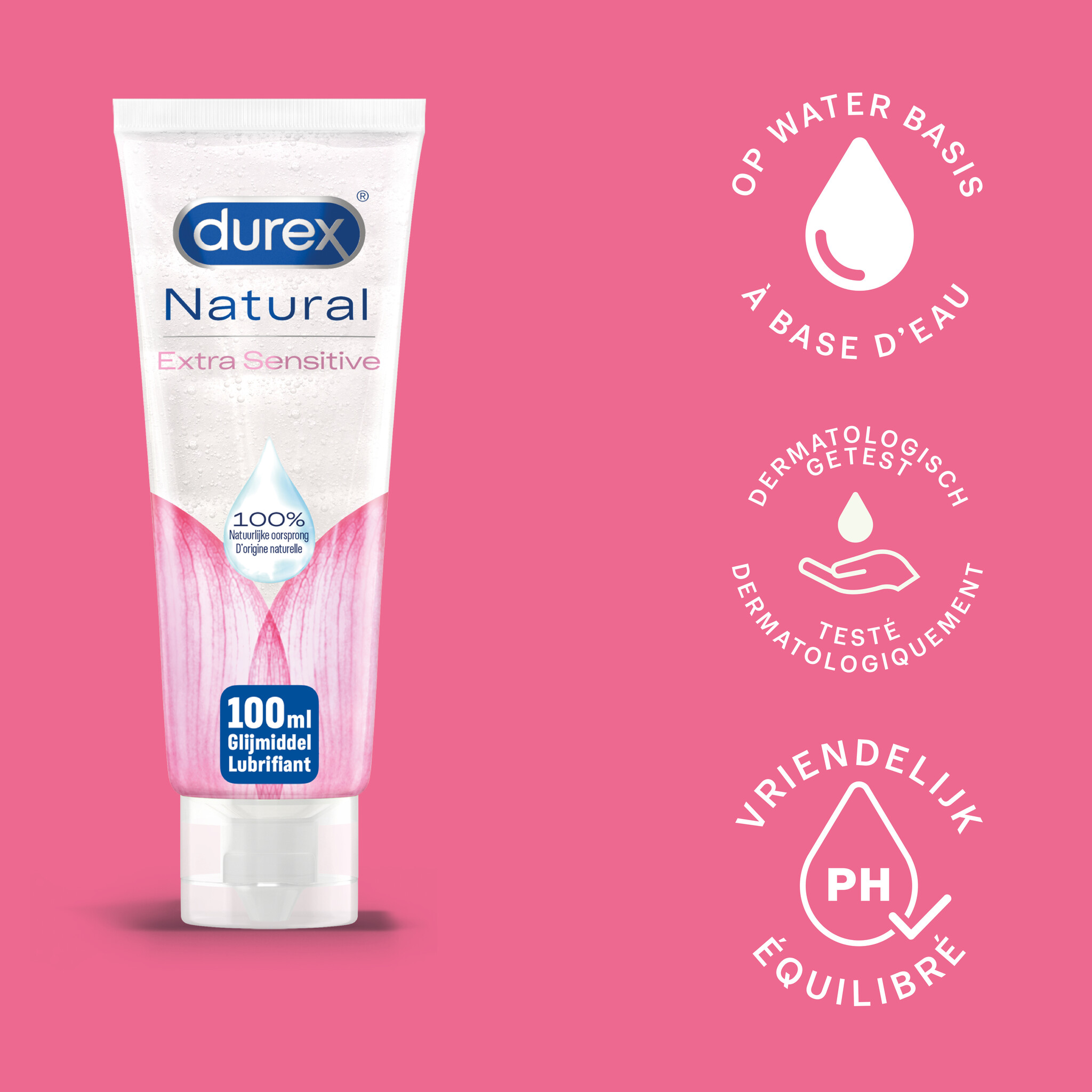 Durex - 200ml Glijmiddel - Natural Extra Sensitive 1x100ml - Play Sensitive 1x100ml - Voordeelverpakking