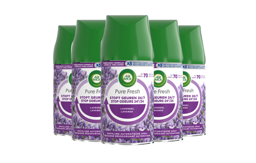 Air Wick Freshmatic Luchtverfrisser - Pure Fresh Lavendel - Navulling - 250 ml - 5 stuks - Voordeelverpakking