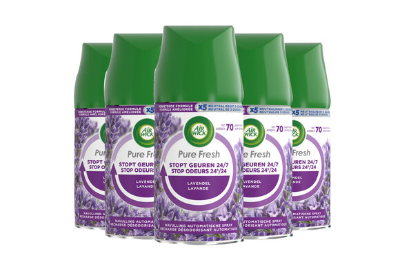 Air Wick Freshmatic Luchtverfrisser - Pure Fresh Lavendel -  Navulling - 250 ml - 5 stuks - Voordeelverpakking