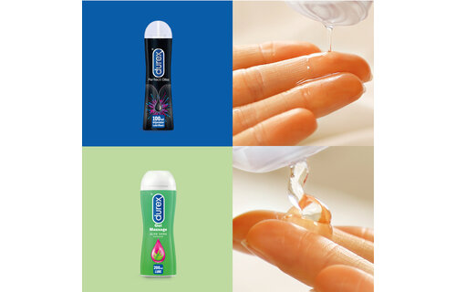 Durex - 200ml Glijmiddel - Perfect Gliss 1x100ml - Play Massage 2/1 Aloe 1x100ml - Voordeelverpakking