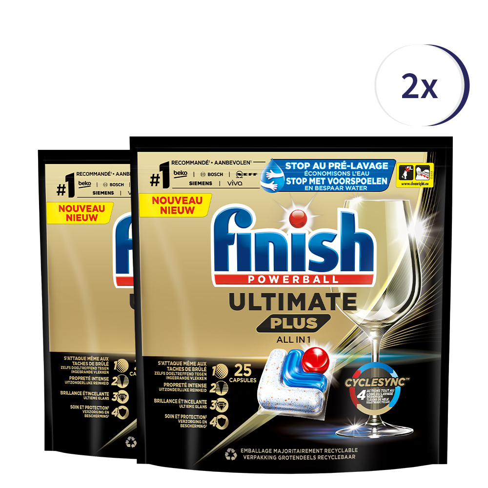 Finish Ultimate+ Regular 25 tabs - 2 stuks