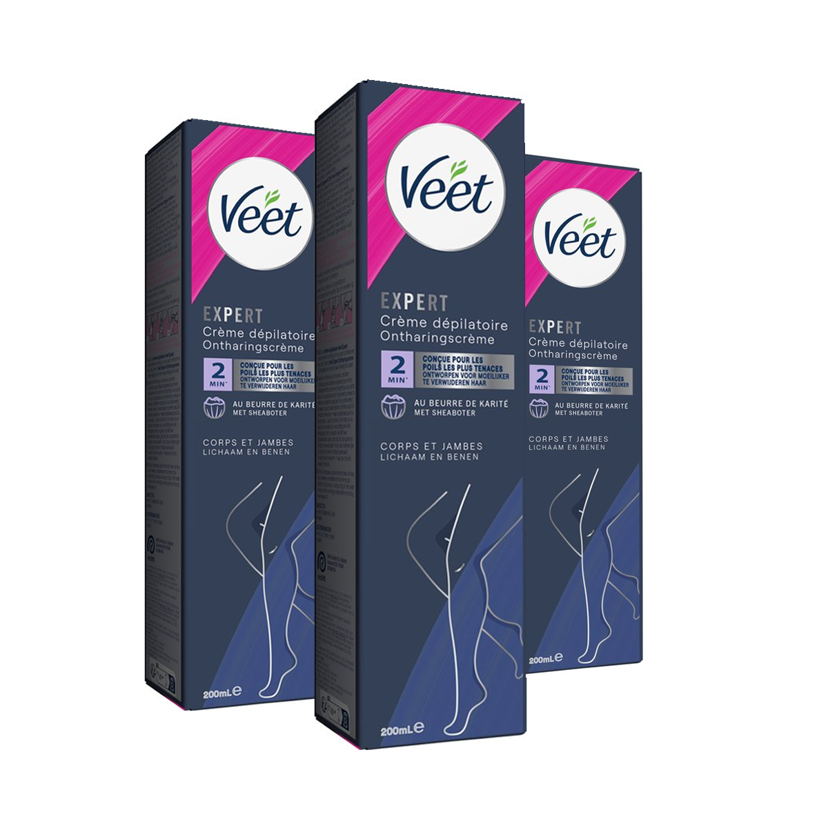 Veet - Expert - Ontharingscreme Benen 200ml - 3 stuks - Voordeelverpakking