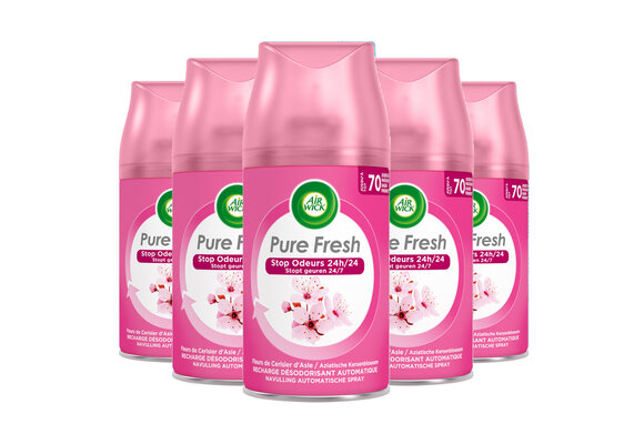 Air Wick Freshmatic luchtverfrisser- Aziatische Kersenbloesem - Navulling - 250 ml - 5 stuks - Voordeelverpakking