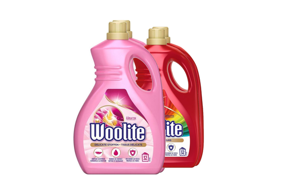 Woolite Vloeibaar Wasmiddel Wol &amp; Zijde 1.9L &amp; Woolite Vloeibaar Wasmiddel Kleur 1.9L - X4