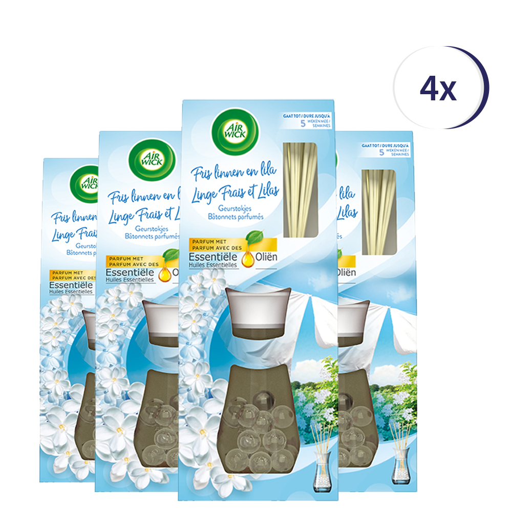 Air Wick Reeds Essential Oils Soft Cotton 33ML x4