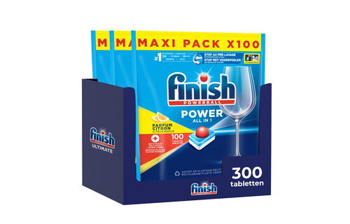 Finish Power All in One Regular Vaatwastabletten - 300 Stuks - Jaarbox